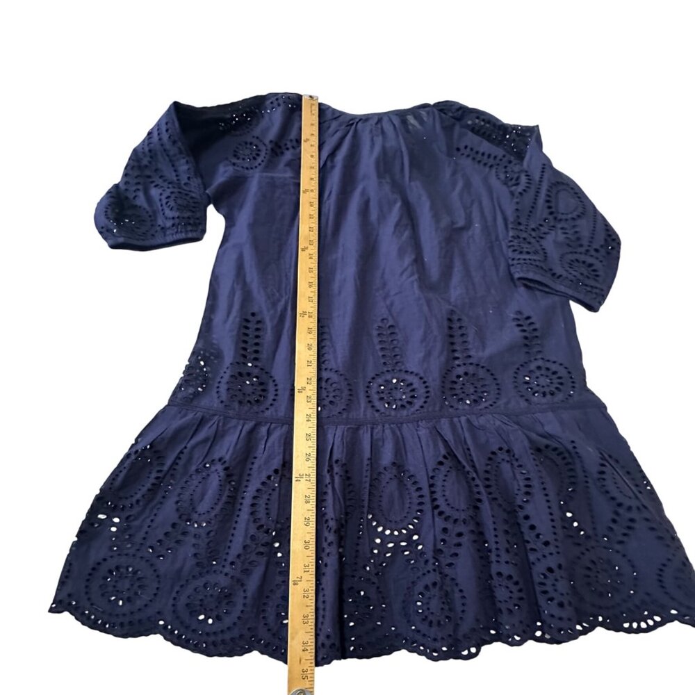 Melissa Odabash Ashley Eyelet Cotton Cover-up  Mini Dress, Size S Navy NWT - Picture 15 of 16